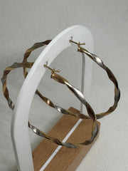 3 Tone Gold Hoops