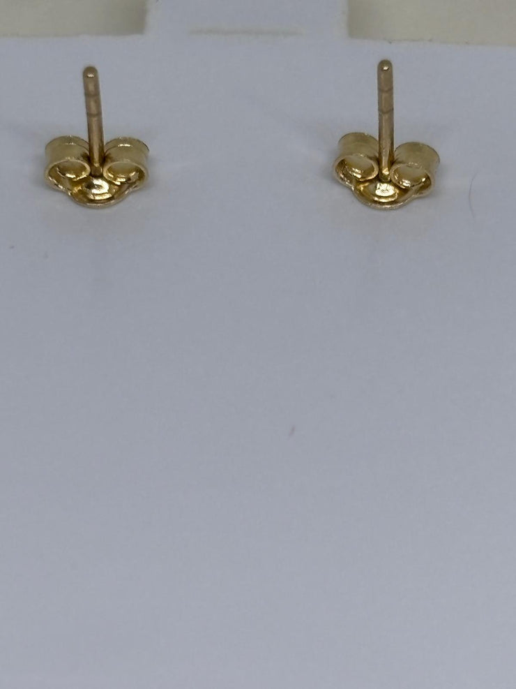 Gold rose earrings 14k